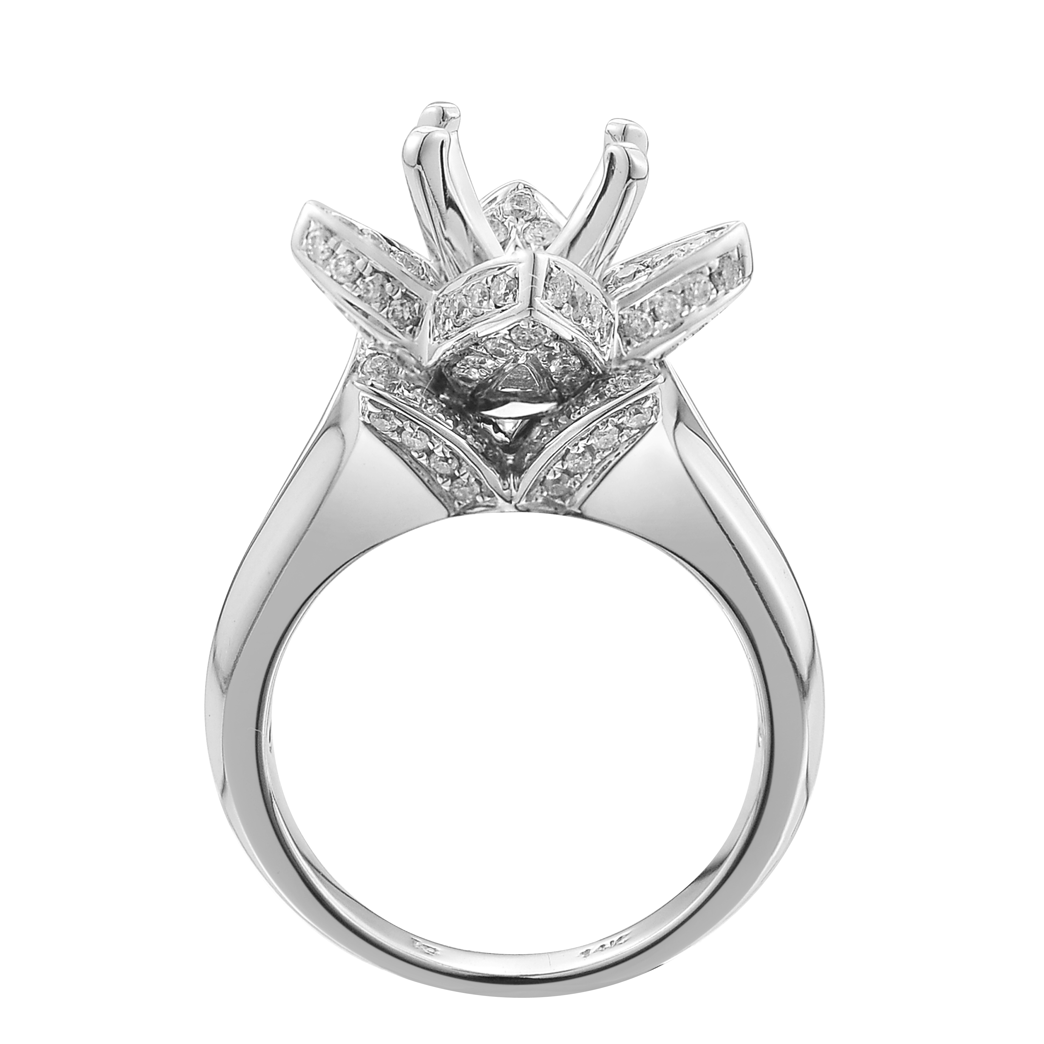 Diamond Engagement Mounting Ring  0.75 ct. 14K White Gold